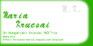 maria krucsai business card